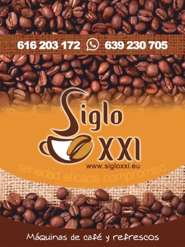 Imagen de publicidad con granos de cafe y logotipo de emrpesa